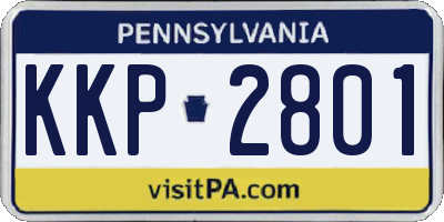 PA license plate KKP2801