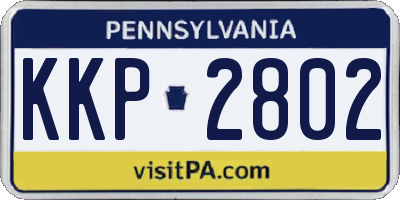 PA license plate KKP2802