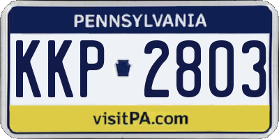 PA license plate KKP2803
