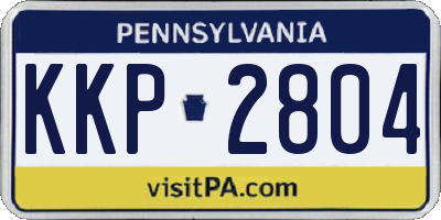 PA license plate KKP2804