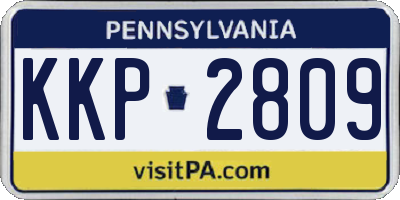 PA license plate KKP2809