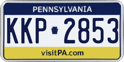 PA license plate KKP2853