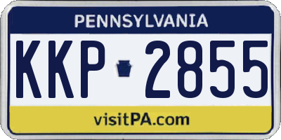 PA license plate KKP2855
