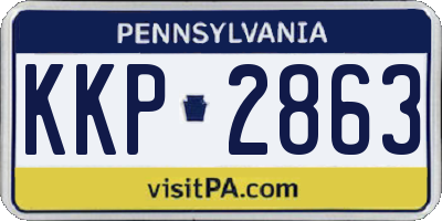 PA license plate KKP2863