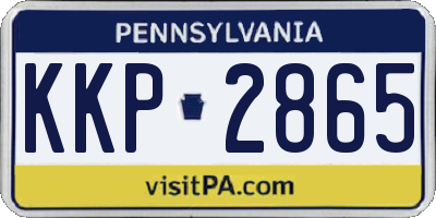 PA license plate KKP2865