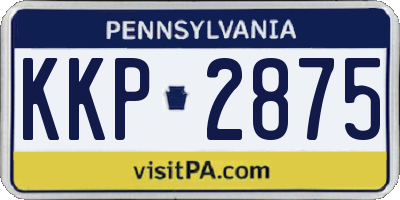 PA license plate KKP2875