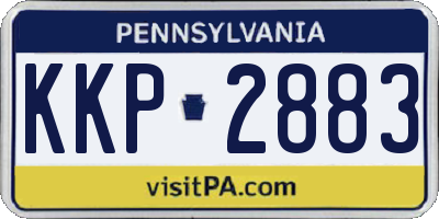 PA license plate KKP2883