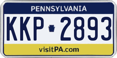 PA license plate KKP2893