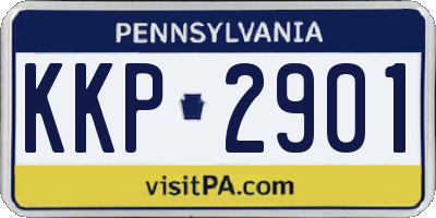 PA license plate KKP2901