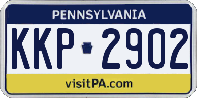 PA license plate KKP2902