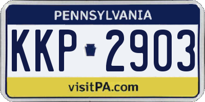 PA license plate KKP2903