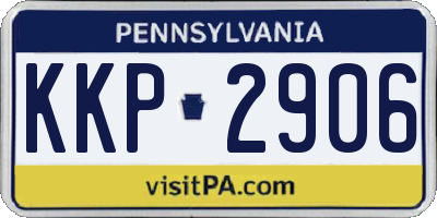 PA license plate KKP2906