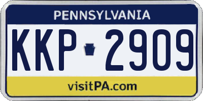 PA license plate KKP2909
