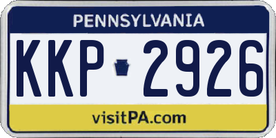 PA license plate KKP2926
