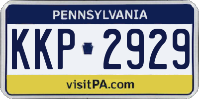 PA license plate KKP2929