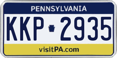 PA license plate KKP2935