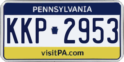 PA license plate KKP2953