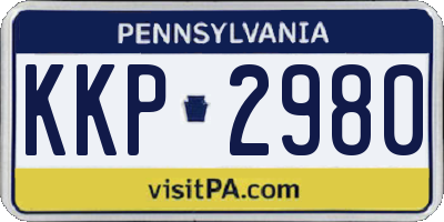 PA license plate KKP2980