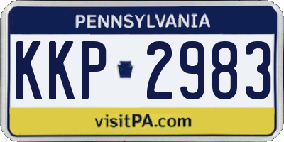 PA license plate KKP2983