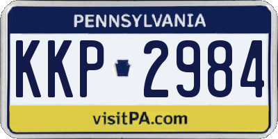 PA license plate KKP2984
