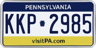 PA license plate KKP2985