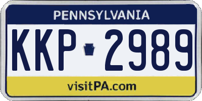 PA license plate KKP2989