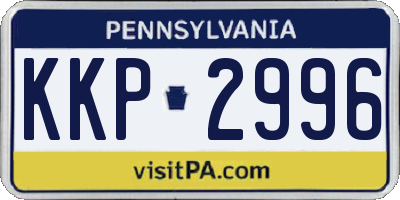 PA license plate KKP2996