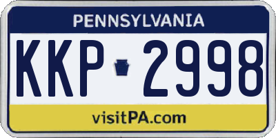 PA license plate KKP2998