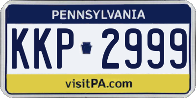 PA license plate KKP2999