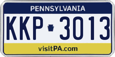 PA license plate KKP3013