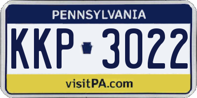 PA license plate KKP3022