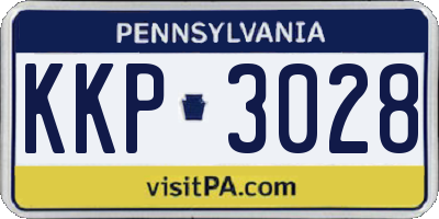 PA license plate KKP3028