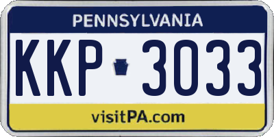 PA license plate KKP3033