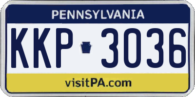 PA license plate KKP3036