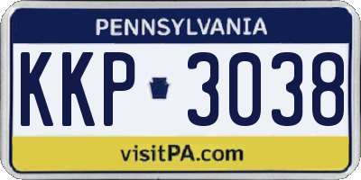 PA license plate KKP3038