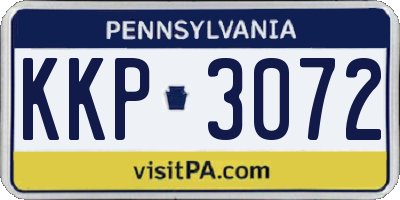 PA license plate KKP3072