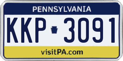 PA license plate KKP3091