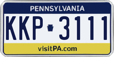 PA license plate KKP3111