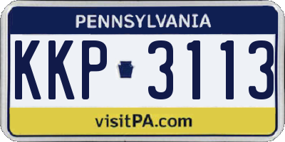 PA license plate KKP3113
