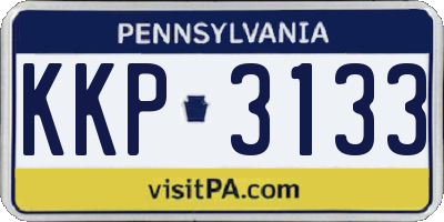 PA license plate KKP3133