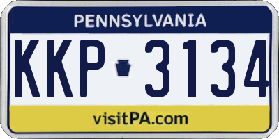 PA license plate KKP3134