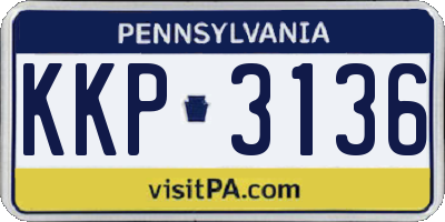 PA license plate KKP3136