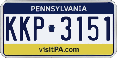 PA license plate KKP3151