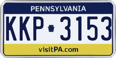 PA license plate KKP3153