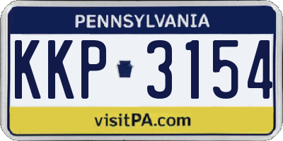 PA license plate KKP3154