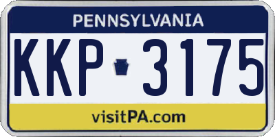 PA license plate KKP3175