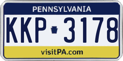 PA license plate KKP3178