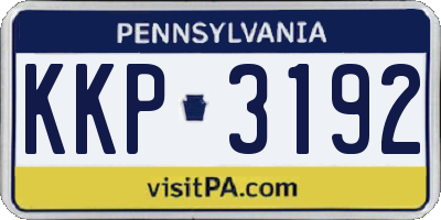 PA license plate KKP3192