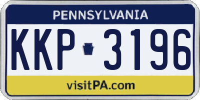 PA license plate KKP3196