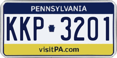 PA license plate KKP3201